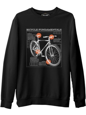 Lord T-Shirt Bicycle Fundamentals Siyah Erkek Kalın Sweatshirt