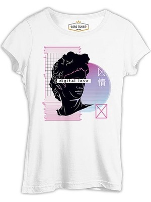 Lord T-Shirt Statue Digital Love Beyaz Kadın Tshirt