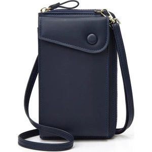 Fermuarlı Telefon Çantası Omuz Çapraz Askılı Kart Çantası Bozuk Para Çantası Moda Bayanlar Büyük Kapasiteli Bozuk Para Cüzdanı (Yurt Dışından)