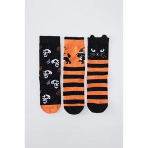Katia & Bony  3'lü Paket Helloween Kutu Çocuk Soket Çorap Desenli