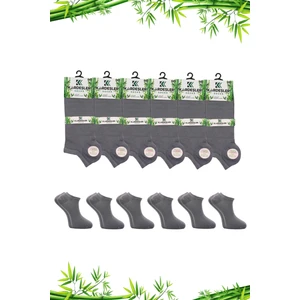 Kardeşler Çorap Erkek Bambu Patik Gri Çorap Dikişsiz 6'lı Paket