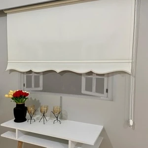 Beyazıt Tekstil Beyaz Etek Dilimli Stor Perde Alüminyum Kasa Beyaz Stor