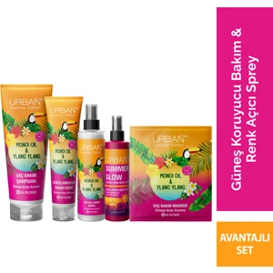 URBAN Care Summer-Monoi Yağı&Ylang Ylang Güneş Koruyucu Bakım Seti+Renk Açıcı Sprey-Vegan-UV Koruma