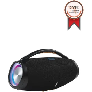 Booms Box 3 LED Taşınabilir Bluetooth Hoparlör Siyah