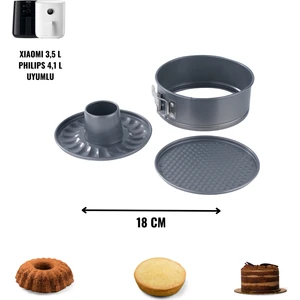 Kelepçeli Kek Kalıbı Tüm Fritözler ile Uyumlu Paslanmaz Çelik Air Fryer Kek Kalıbı