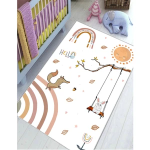 Tilki Çocuk Oyun Halısı Kaymaz Makinede Yıkanabilir Eğitici Bebek ve Çocuk Odası Halısı