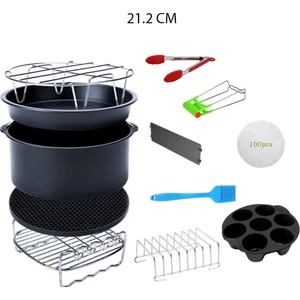 Yui,xiaomi,philips,karaca,arzum,tefal,kumtel Uyumlu 6.5 Litre 8 inç Hava Fritözü 12'li Yedek Parça Seti