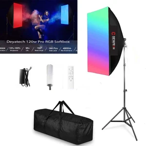 120W Rgb Softbox 60X90CM 3000-5500K LED Video ve Fotoğraf Çekim Işıgı Renkli Işık