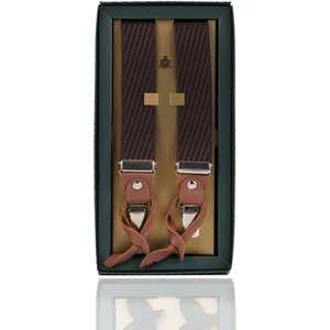 La Pescara Lacivert - Gri Renk Deri Bağlantılı Erkek Pantolon Askısı PAN138