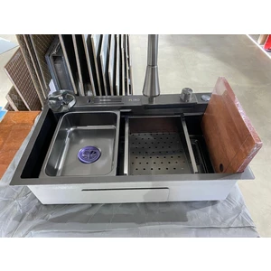 Teknolojik Eviye Seti Şelale Eviye Inox Çelik Batarya Mutfak Evyesi 3 Fonksiyonlu Bataryası Dahil