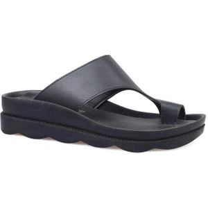 1742 Siyah Cilt Comfort Casual Bayan Terlik