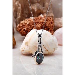 Sümer Telkari Mistik Topaz Taşlı Sarmaşık Tasarım Gümüş Kolye 6294