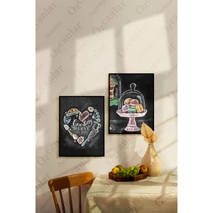 Özcanlar Çerçeve Mutfak Temalı Çerçevesiz Çerçeve Görünümlü 2 Parça Mdf  Duvar Tablo Seti  Mdf  Tablo Set