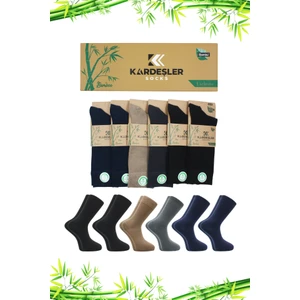 Kardeşler Çorap Bambu Erkek Soket Uzun  Çorap Dikişsiz 6'lı Premium Kutulu