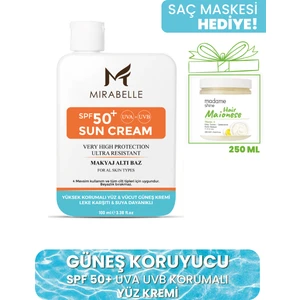 Spf 50+ Günlük Yüksek Uva Uvb Korumalı Leke Karşıtı Makyaj Altı Bazı Yüz Güneş Kremi 100ML