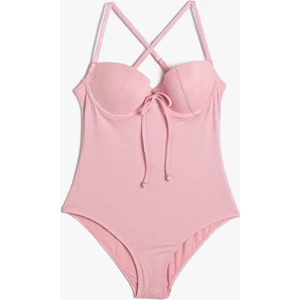 Simli Mayo Balenli Kaplı Bağlama Detaylı Askılı