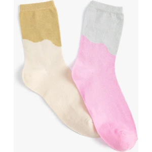 Soket Çorap Seti 2'li Renk Bloklu