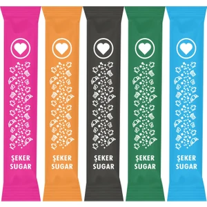 Espak Ambalaj Stick Şeker Toz Şeker 2.5 gr Renkli 1000 Adet 2.5 kg