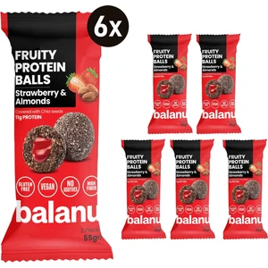 Meyveli Protein Topları Çilek Dolgulu ve Bademli 55 gr x 6