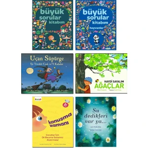 Yapı Kredi Yayınları – Büyük Sorular Kitabım + Büyük Sorular Kitabım Hayvanlar + Uçan Süpürge + Haydi Sayalım Ağaçlar + Konuşma Zamanı + Su Dedikleri Var Ya - 6 Kitap Çocuk Öykü Seti