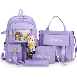 Sırt Çantası Dört Parçalı Okul Çantası Ortaokul Öğrencisi Hafif Ilkokul Öğrencisi Okul Çantası Büyük Kapasiteli Sırt Çantası Okul Çantası (Yurt Dışından)