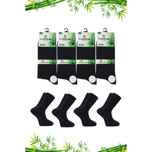 Kardeşler Çorap Erkek Bambu Soket Uzun Düz Lacivert Çorap Dikişsiz 4'lü Paket