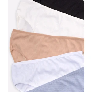 Pamuklu Kadın Fitilli Külot 5 Li Set Paket Slip Normal Bel