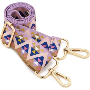 Geniş Omuz Askısı Ayarlanabilir Yedek Kemer Çapraz Kanvas Çanta(Pembe Dokumaaltın Toka) (Yurt Dışından)