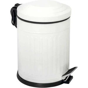 zengin çarşım 5 Lt Vintage Serisi Amortisör Kapaklı Beyaz Çöp Kovası