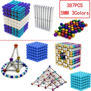KiddoZone Toy 5 mm 387 Elbise Adet Küp Bina Blok Neodymium Neocube Manyetik Mıknatıs Toplar Nts Bilye Bulmaca Sıkıştırma Toplam Oyuncular (Yurt Dışından)