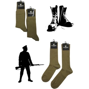 Kardeşler Çorap Erkek Askeriye Çorabı Dikişsiz Yazlık 4'lü Paket / Haki
