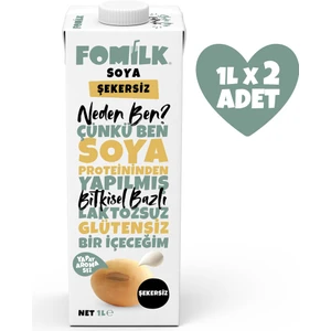 Soya Sütü 1 L X2 Glutensiz Bitkisel Bazlı Laktozsuz Vegan Şekersiz