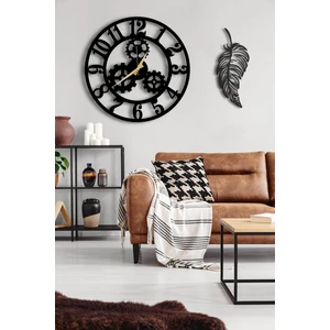 Dekoratif Duvar Saati 50X50CM + Yaprak Tablo