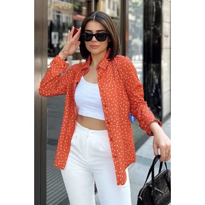 New Laviva Kahve Klasik Yaka, Uzun Kol, Digital Baskılı Kumaş, Regular Kalıp/kesim, Gömlek