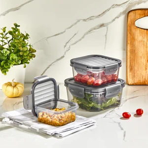Qlux Ideas Quick Tam Vakumlu Kilitli Sızdırmaz Saklama Kabı Seti 3' Lü 1400ml.-800ml.-400ml.