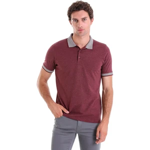 Bordo Regular Fit Düz Pamuklu Polo Yaka Tişört