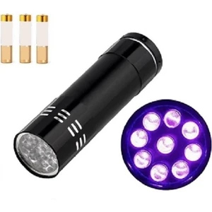 Fourseason 9 LED Li Fener Mor Işik Sah. Para Bak-Teri Ultraviyole Dedektör 3 Pil