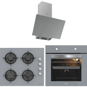 3481 Flam - CS5349S01 - BO65E1S01 Gri Cam Ankastre Set
