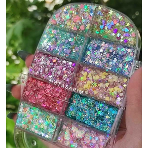Hb Tasarım Glitter Simli Jel Far -Yüz ve Vücut Simi Palet