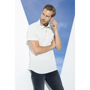 For You Man Organik 3 Düğmeli Kısa Kol Su Yeşili Gömlek