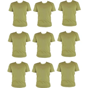 Mini Askeri Malzeme ve Tactical Askeri Fanila 9'lu Set Yarım Kol - Haki Nano