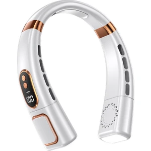 Happy World Shopping 5 Hız Fan USB Şarj Taşınabilir Dijital Ekran Soğutucu Işık Asılı Boyun Fan Sessiz Fan Klima (Yurt Dışından)