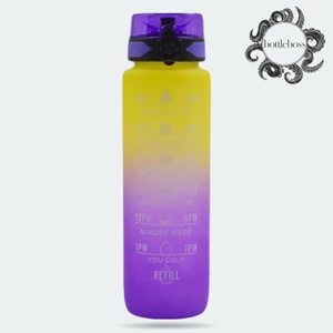 Bottle Boss Renk Geçişli Sızdırmaz Kapak Motivasyon Matarası 1 Lt