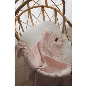 Pudra 4 Katlı Müslin Bebek Müslin Örtü Çocuk Müslin %100 Pamuk 110x110cm