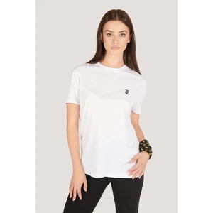 Zinde LIFE P-002994-KADIN %100 Pamuklu Bisiklet Yaka Kısa Kol Rahat Kesim Casual Spor T-Shirt - Tişört-Beyaz