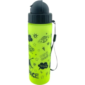 Yeşil Ufo Desenli 500 ml Pipetli Matara P-8274