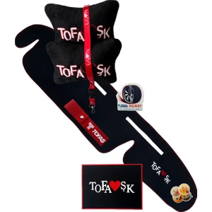 Tusba Market Tofaş Şahin Doğan Kartal Nakışlı Yüksek Göğüs Siyah Torpido Halısı / Polar Oto Yastık & Oto Aksesuar