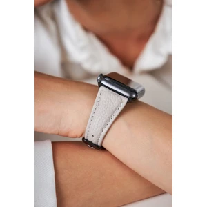 Watch 38MM 40MM 41MM 3 4 5 6 7 Se 8 Uyumlu Kadın Deri Kordon Saat Kayışı Bej