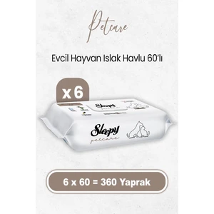 Petcare Evcil Hayvan Islak Havlusu 60 x 6 Adet (360 Yaprak)