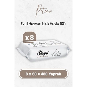 Petcare Evcil Hayvan Islak Havlusu 60 x 8 Adet (480 Yaprak)